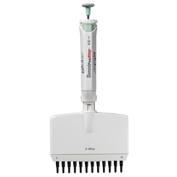 Pipette, Diamond PosiStop, Fully, Autoclavable,12-channel, 2-20ul, Red - 3365-20
