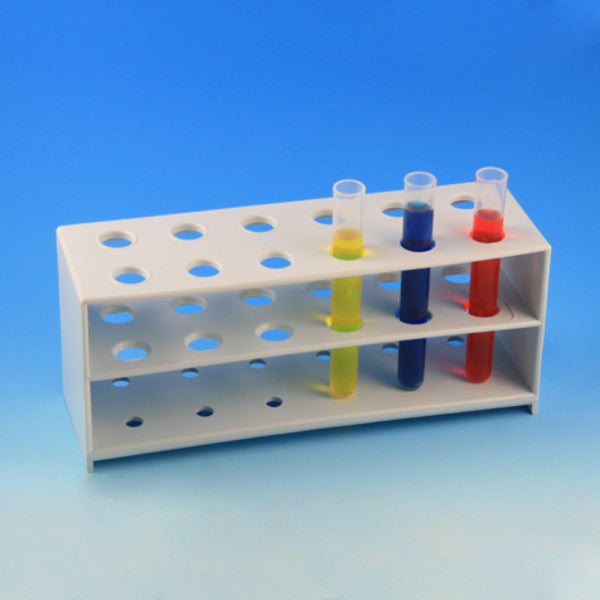 Rack, 12-place, PP, white, for 12mm tubes - 456105