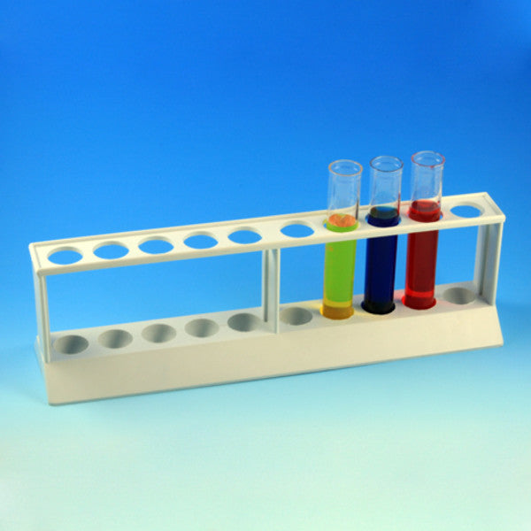 Rack, 10-place, PP, white, for 16mm - 17mm tubes - 456106