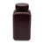 Bottle, Wide Mouth, Square, Amber HDPE, Attached PP Screw Cap, 1000mL, 6/Bag - 7181000AM