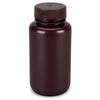 Bottle,Amber Wide Mouth,Round,HDPE,250mL, Bulk Packed, Bottles and Caps Separate, 250/CS - 7510250AMBKS