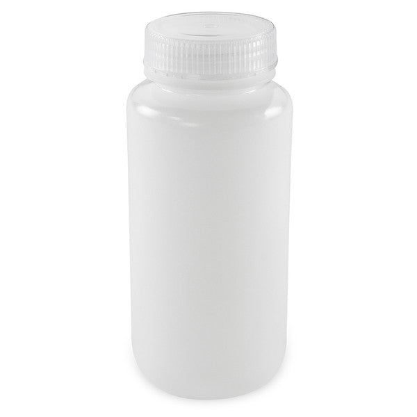 Bottle, Wide Mouth, Round, HDPE, 500mL, Bulk Packed, Bottles and Caps Separate, 12/CS - 7510500BKS