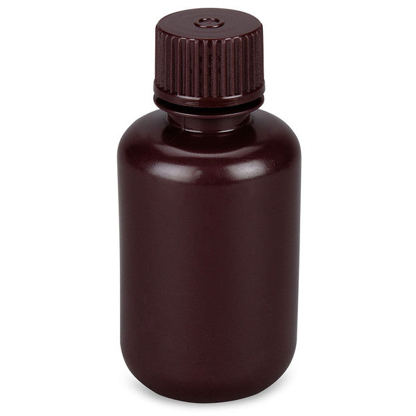 Bottle, Amber Narrow Mouth,Rnd,HDPE,60mL, Bulk Packed, Bottles and Caps Separate, 1000/Cs - 7560060AMBKS