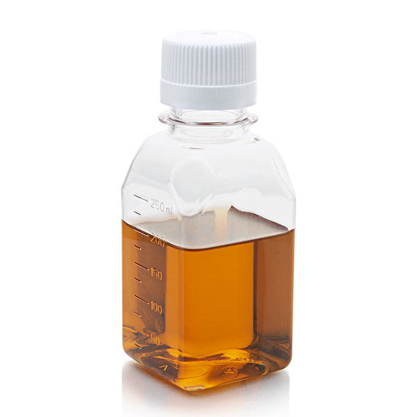 Bottle, Square Media, PETG, 250mL, STR, 24/Shrink Wrapped Tray - 7610250