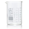 Beaker, Globe Glass, 150mL, ASTM E960, Low Form Griffin Style, Dual Graduations, 12/Box - 8010150