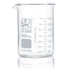 Beaker, Globe Glass, 400mL, ASTM E960, Low Form Griffin Style, Dual Graduations, 12/Box - 8010400