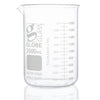 Beaker, Globe Glass, 2000mL, Low Form, Heavy Duty, Dual Graduations, ASTM E960, 4/Box - 8022000