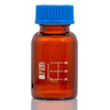 Bottle, Amber Media, Globe Glass, 50mL, GL32 Screw Cap, Dual Graduations, 10/Box - 8110050