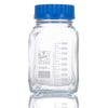 Bottle, Square Media, Wide Mouth, 1000mL, GL80 Screw Cap, 10/Box - 8121000