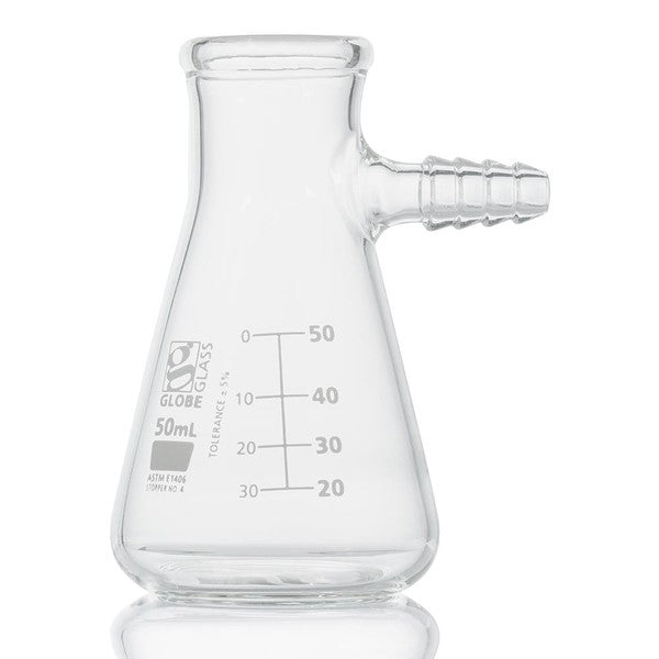 Flask, Filter, Globe Glass, 50mL, Dual, Graduations, ASTM E1406, 6/Box - 8450050