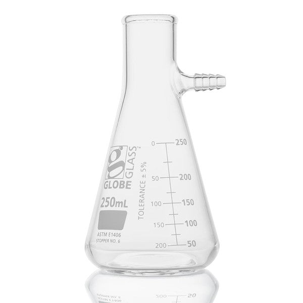 Flask, Filter, Globe Glass, 250mL, Dual , Graduations, ASTM E1406, 6/Box - 8450250