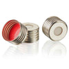 Steel/Magnetic Screw Cap for CTC 10-20mL Vial, 18mm, Red PTFE/White Silicone Septum, 100/Box - 9050000CAP-SM-RW