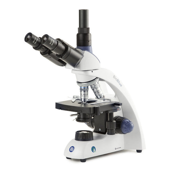 BioBlue trinocular microscope SMP, 4/10/S40/S100x oil objec. w/mech. stage - EBB-4253