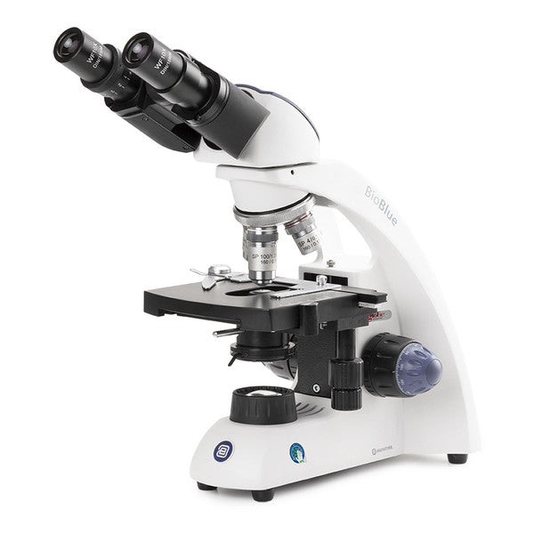 BioBlue binocular microscope SMP, 4/10/S40/S100x objectives w/ mech stage - EBB-4260