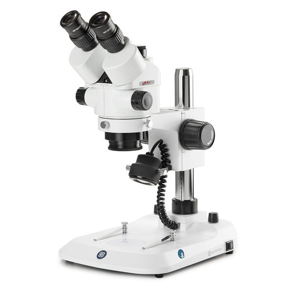 Trinocular stereo zoom microscope Stereo, Blue, 0.7x to 4.5x zoom objective - ESB-1903-P