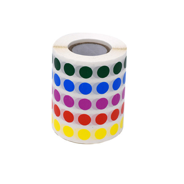 Label Rolls, Cryo, 9.5mm Dots, Asst Colors(1000ea bl, grn, vlt,red,ylw), 500/Roll0 - LCR-95RW