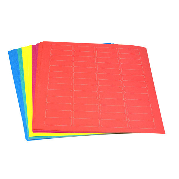 Label Sheets, Cryo,43x19mm,for Cryovials, Asst Colors(260ea bl, grn, vlt, red,ylw), 1300/Box - LCS-43X19RW