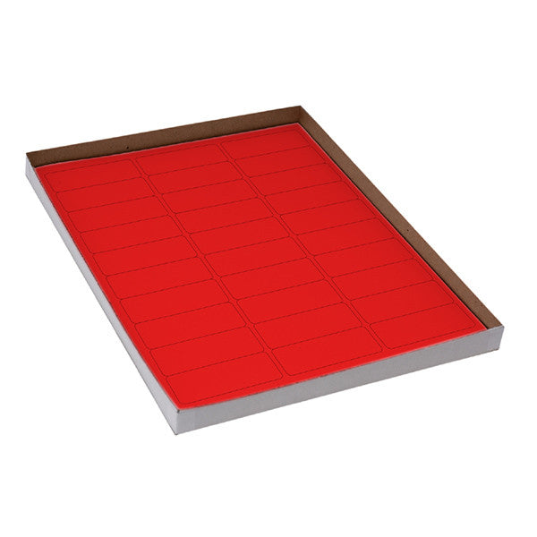 LabelSheets,Cryo,67x25mm,for Racks&Boxes, 20 Sheets, 30 Labels per Sheet, Red, 600/Box - LCS-67X25R