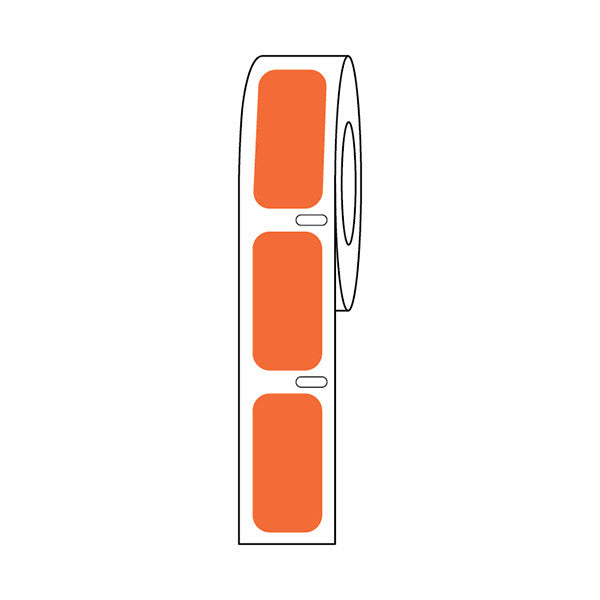 Label Roll, Cryo, Direct Thermal,27x13mm, for Cryogenic Vials, Orange, 1000/Roll - LTC-27X13N