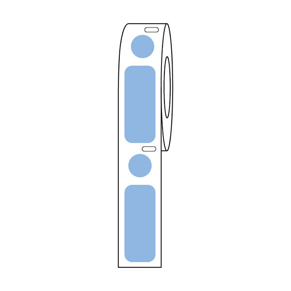 Label/Dot Combo Roll,Cryo,Direct Thermal, 33x13mm & 9.5mmDot,for 2.0mL Tubes,Blue, 500/Box - LTC-33X13-95B