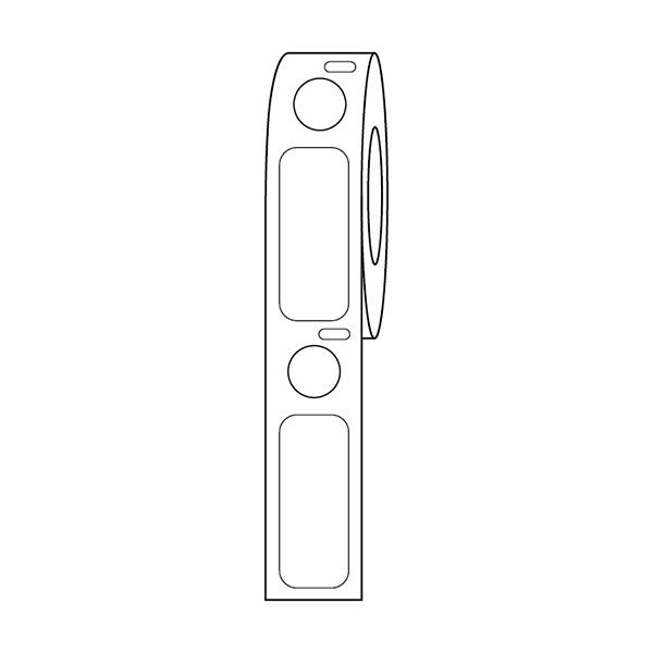 Label/Dot Combo Roll,Cryo,Direct Thermal, 33x13mm & 9.5mmDot,for 2.0mL Tubes,White, 500/Box - LTC-33X13-95W