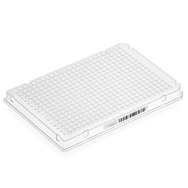Diamond Shell 384-well PCR plate,A24/P24, Clear PC frame and PP wells, barcoded, 100/Cs - PCR-DS-384-CBC-2N