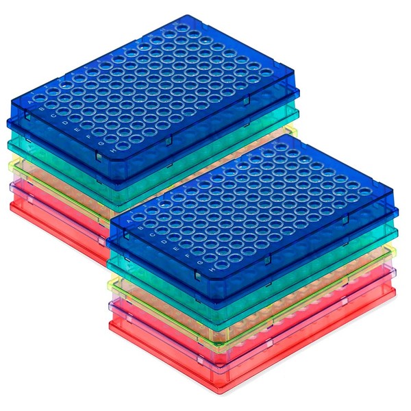 Diamond Shell 0.1mL 96 well PCR Plate, Ass. colors PC frame clear wells, 100/Cs - PCR-DS-FS-01-RW