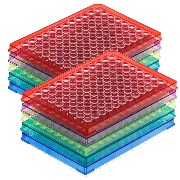Diamond Shell 0.2mL 96 well PCR Plate, Ass. colors PC frame clear wells, 100/Cs - PCR-DS-HS-02-RW