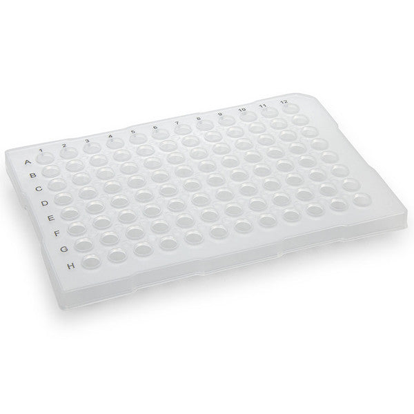 0.1mL 96-Well PCR Plate, Half Skirt, (ABI-style), Flat top, Clear, 10/Box - PCR-HS-FL01