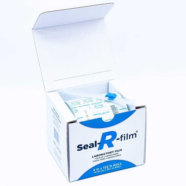 Laboratory film, 4 in. x 125 ft Roll, Dispenser box w/cutter, 12 rolls/case - SRF-PRCD4125