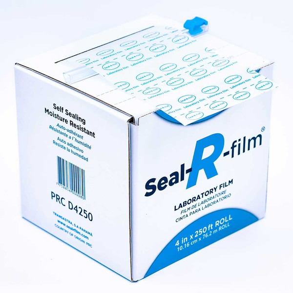 Laboratory film, 4 in. x 250 ft Roll, Dispenser box w/cutter, 12 rolls/case - SRF-PRCD4250