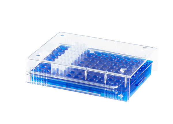 Precision PCR Rack with color-coded fit for PCR tube setup, 96 well, Blue | 120539