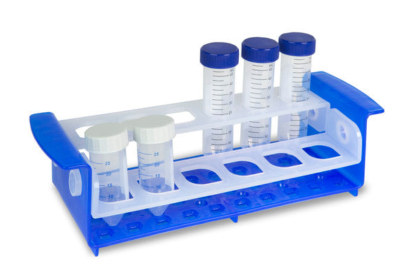 Scientific Workstation Rack with color-coded fit for tube staging, Blue/Natural | 120817