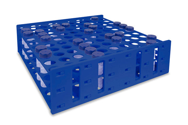 Laboratory Tube Rack with color-coded fit for bench organization, 28-32mm, Blue | 120958