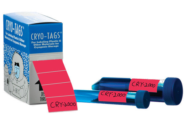 Heavy-Duty Cryogenic Label Roll with 1.50x0.75, Red for cryo labeling | HEACRY-2000-R