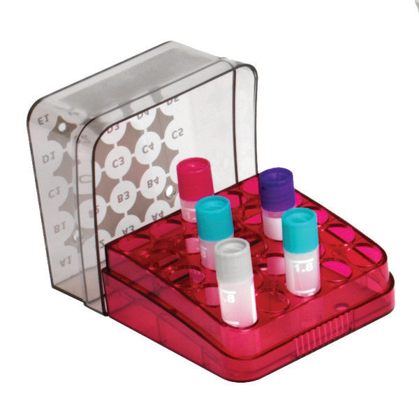 Arctic Squares Cryogenic Tube Storage Box PC 25-Place, Red, 8/PK - HS23325A
