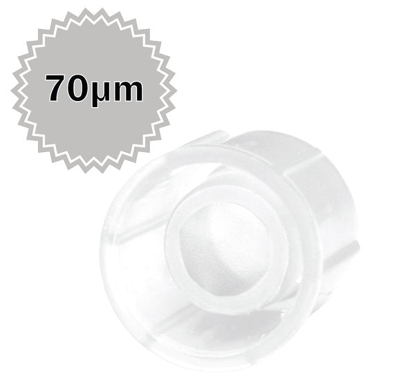 Strainer Cap for 12x75mm FlowTubes FACS tubes and culture tubes, 500/pack, with 70um strainer mesh | T9009-70