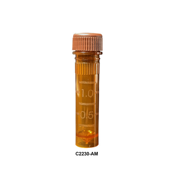 Screw-cap microtubes, 2.0mL, amber color, with O-ring, 1000/case | C2230-AM