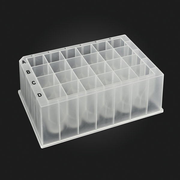 OptiWell Deep Well Plate, 24 Square Well, 10mL, 41.9mm height, 50 / CS | D3024-01S