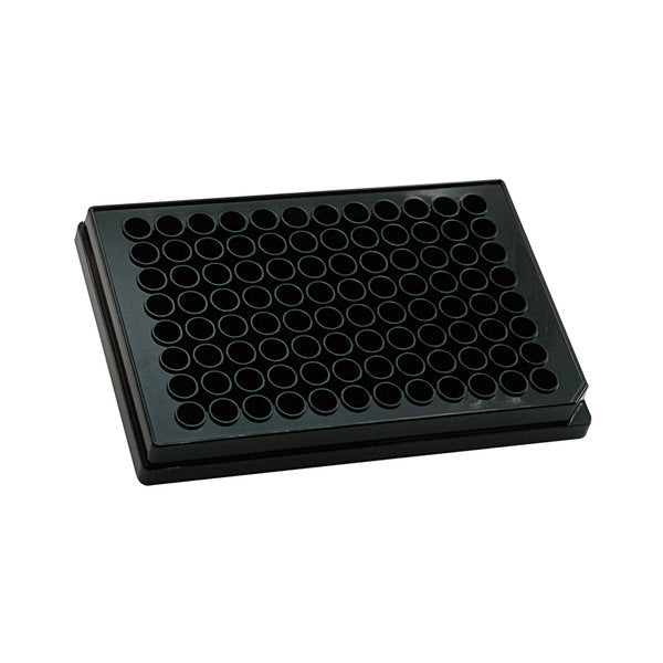 Assay Plates (PS), 96 Round Well Flat-Bottom, Black, 14.10mm Height | DP35F-96-BLK-S-IWL