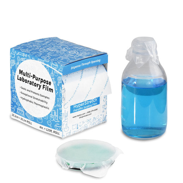 HyperStretch Multi-Purpose Laboratory Sealing Film, Paraffin/Polyolefin, 125ft of 4in Sealing Film | M0381