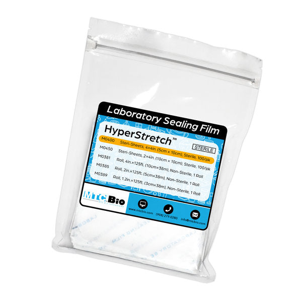 HyperStretch Multi-Purpose Laboratory Sealing Film, Steri-Sheets, Paraffin/Polyolefin, Resealable Bags, 100/pk | M0400