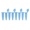 PCR 8-Strips. 0.2mL with Attached Individual Flat Caps, Blue, 120/pk | P3010-A-B