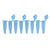 PCR 8-Strips. 0.2mL with Attached Individual Flat Caps, Blue, 120/pk | P3010-A-B