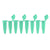 PCR 8-Strips. 0.2mL with Attached Individual Flat Caps, Green, 120/pk | P3010-A-G