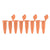PCR 8-Strips. 0.2mL with Attached Individual Flat Caps, Orange, 120/pk | P3010-A-O