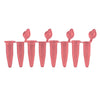 PCR 8-Strips. 0.2mL with Attached Individual Flat Caps, Red, 120/pk | P3010-A-R