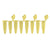 PCR 8-Strips. 0.2mL with Attached Individual Flat Caps, Yellow, 120/pk | P3010-A-Y