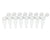 PCR 8-Strip, 0.2mL, Attached Individual Frosted Flat Caps, Natural | PC0208-TF-ATT