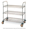 MW711 MW Series Utility Cart with 3 Chrome Wire Shelves, 24" x 36" x 39"
